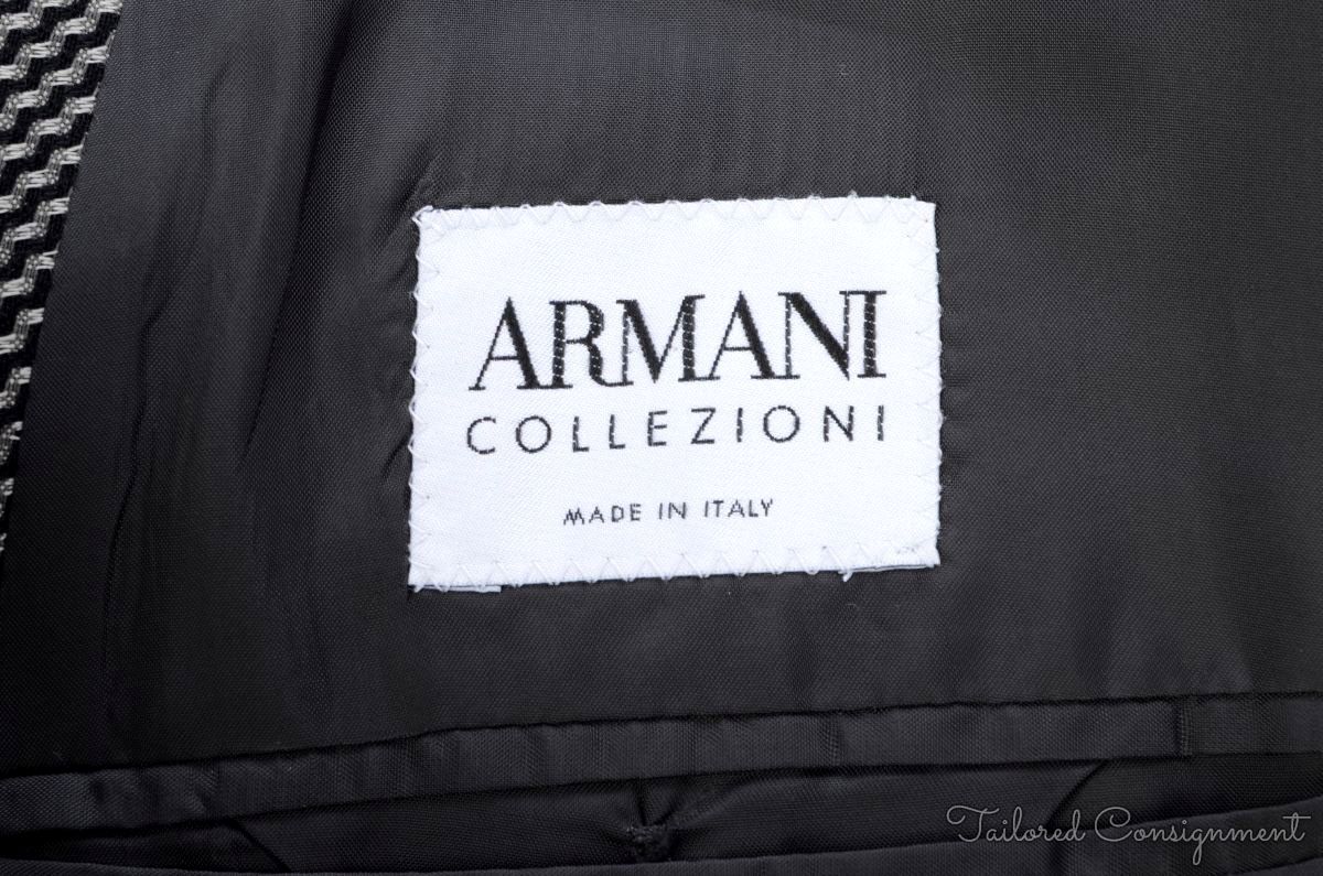 ARMANI Collezioni Gray Woven Geo Stripe Wool Mens Blazer Sport Coat ...