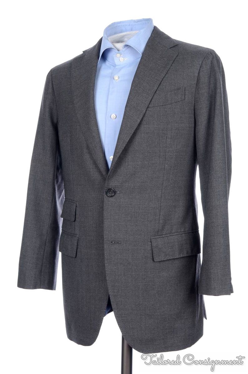 SID MASHBURN Solid Gray Woven Hopsack Wool Mens Blazer Sport Coat ...